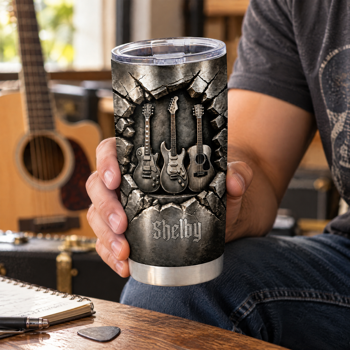 Music Is The Soul Of My Life - Personalized Tumbler, Gift For Guitar Lovers, Music Lovers Gift