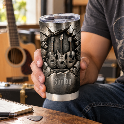 Music Is The Soul Of My Life - Personalized Tumbler, Gift For Guitar Lovers, Music Lovers Gift
