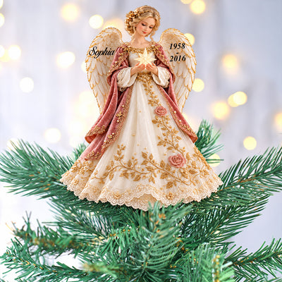 Angel Among Us - Personalized Tree Topper, Memorial Gift, Christmas Tree Decor