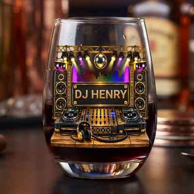 Made For Late Nights, Loud Music & Unforgettable Memories - Personalized Wine Glass, Gift For DJ & Music Lovers