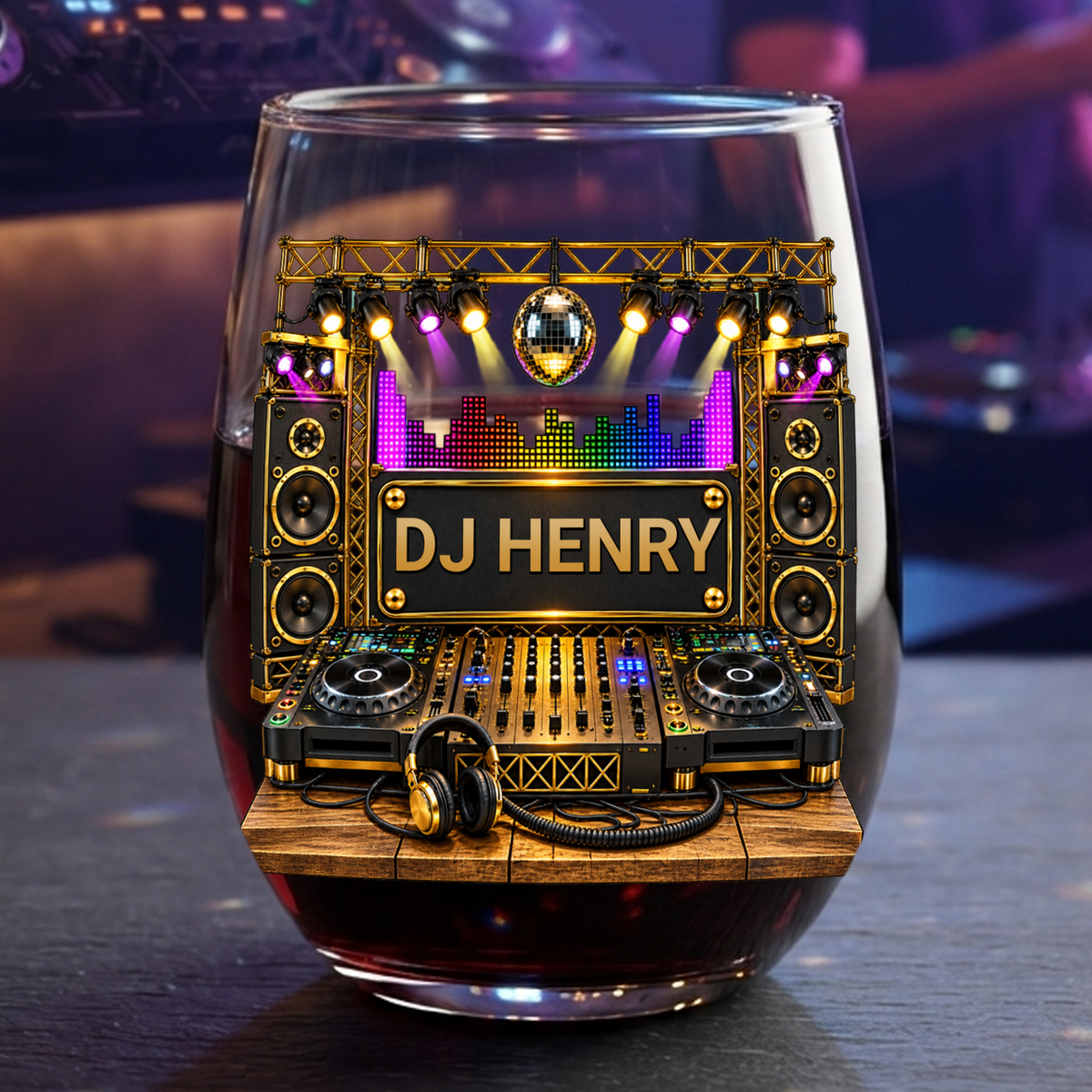Made For Late Nights, Loud Music &amp; Unforgettable Memories - Personalized Wine Glass, Gift For DJ &amp; Music Lovers