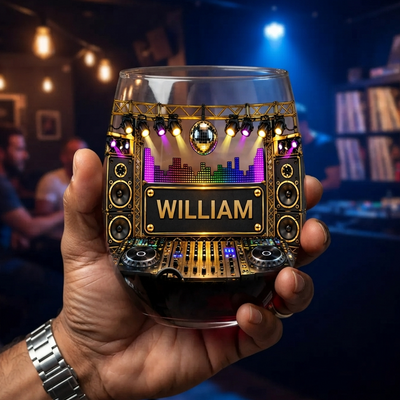 Made For Late Nights, Loud Music & Unforgettable Memories - Personalized Wine Glass, Gift For DJ & Music Lovers