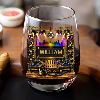 Made For Late Nights, Loud Music & Unforgettable Memories - Personalized Wine Glass, Gift For DJ & Music Lovers