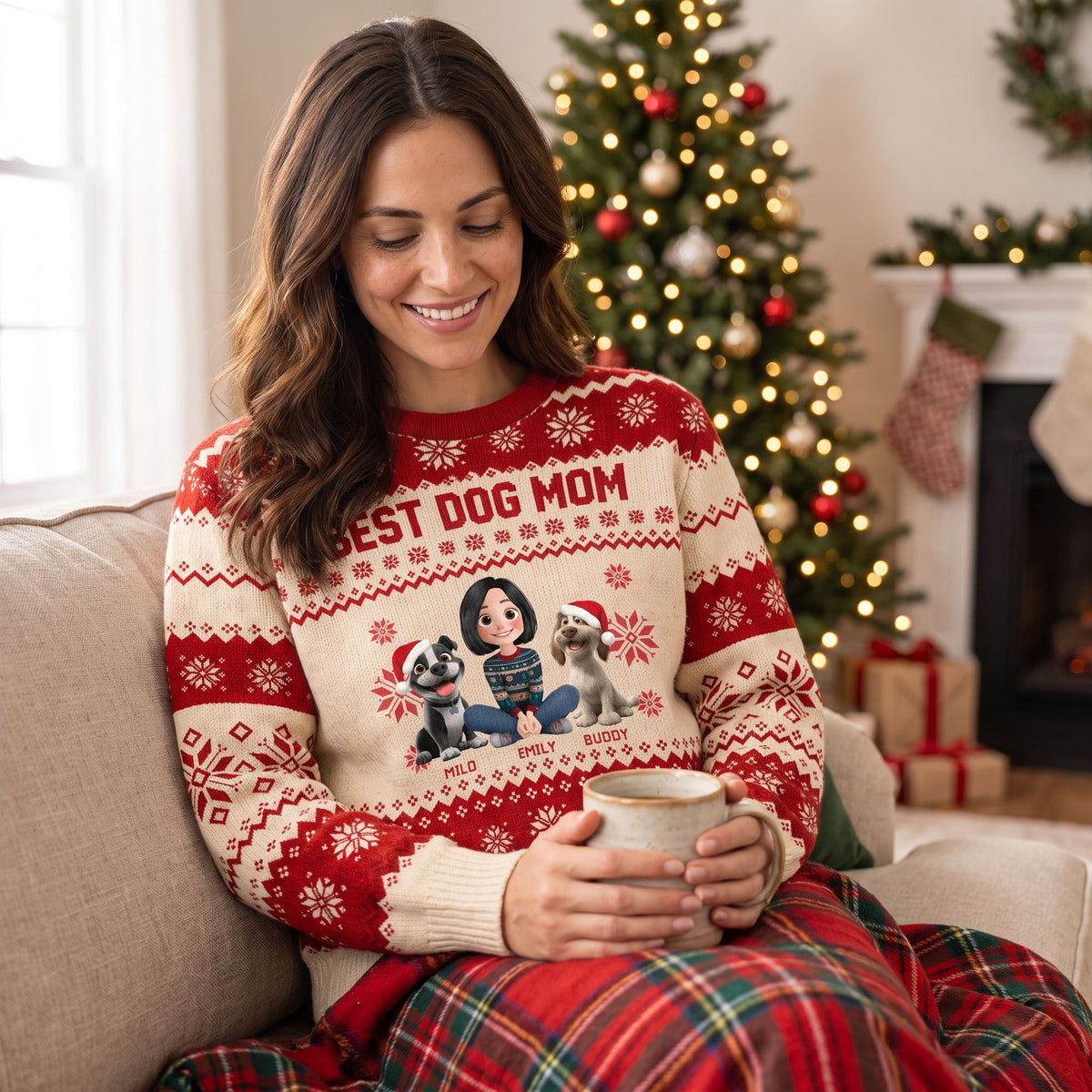 Best Dog Mom - Personalized Wool Sweater, Gift For Dog Lovers, Best Dog Mom Gift