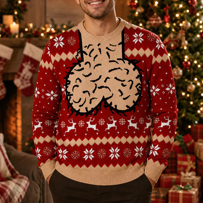 Jingle Balls - Personalized Wool Sweater, Funny Ugly Sweater Gift for Husband, Dad, Grandpa, Brother, Son, Christmas Gift