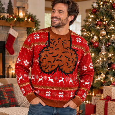 Jingle Balls - Personalized Wool Sweater, Funny Ugly Sweater Gift for Husband, Dad, Grandpa, Brother, Son, Christmas Gift