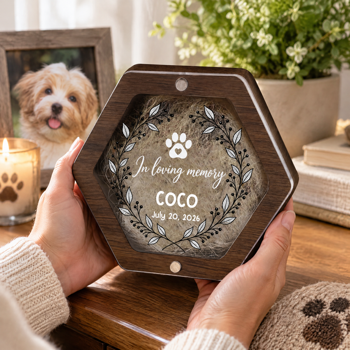 Floral Frame - Personalized Dog Memorial Box