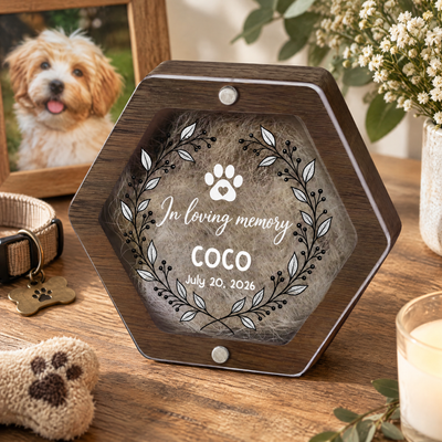 Floral Frame - Personalized Dog Memorial Box