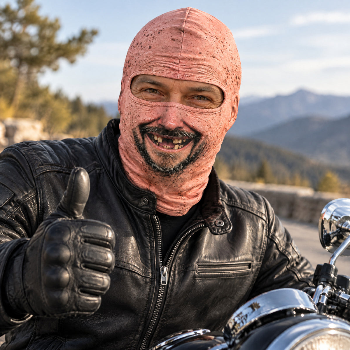 Funny Human Face - Personalized Ski Mask, Funny Gift For Bikers, Motorcycle Lovers Gift