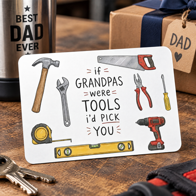 If Grandpas Were Tools - Funny Grandpa Metal Wallet Card