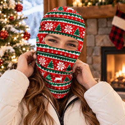 Ugly Christmas Sweater Faux Knit Pattern Balaclava/Ski Mask