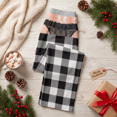 Peek-A-Boo Christmas - Personalized Pajama Pants, Custom Christmas Pattern Pajama Pants, Gift for Her