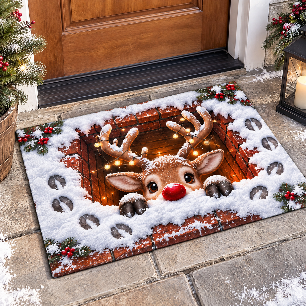 Gnome For The Holidays Doormat, Funny Family Christmas Doormat, Gift for Family Christmas