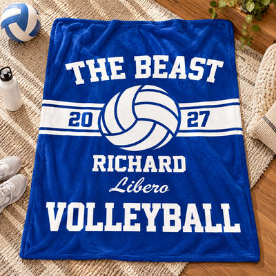 Play With Heart - Personalized Blanket, Custom Senior Volleyball Blanket, Gift for Volleyball Lovers