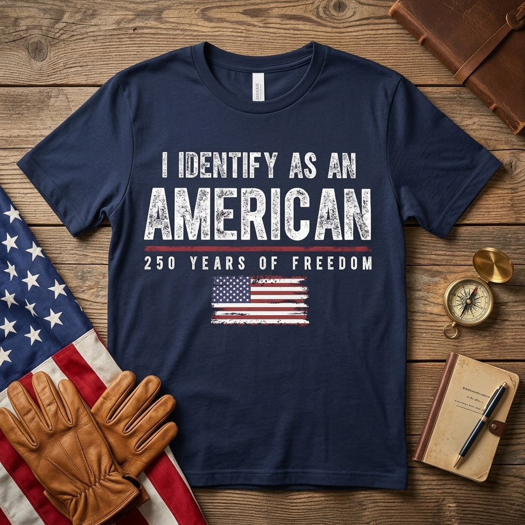 I Identify As An American T-Shirt,  America 250th Anniversary Gifts For Men And Women