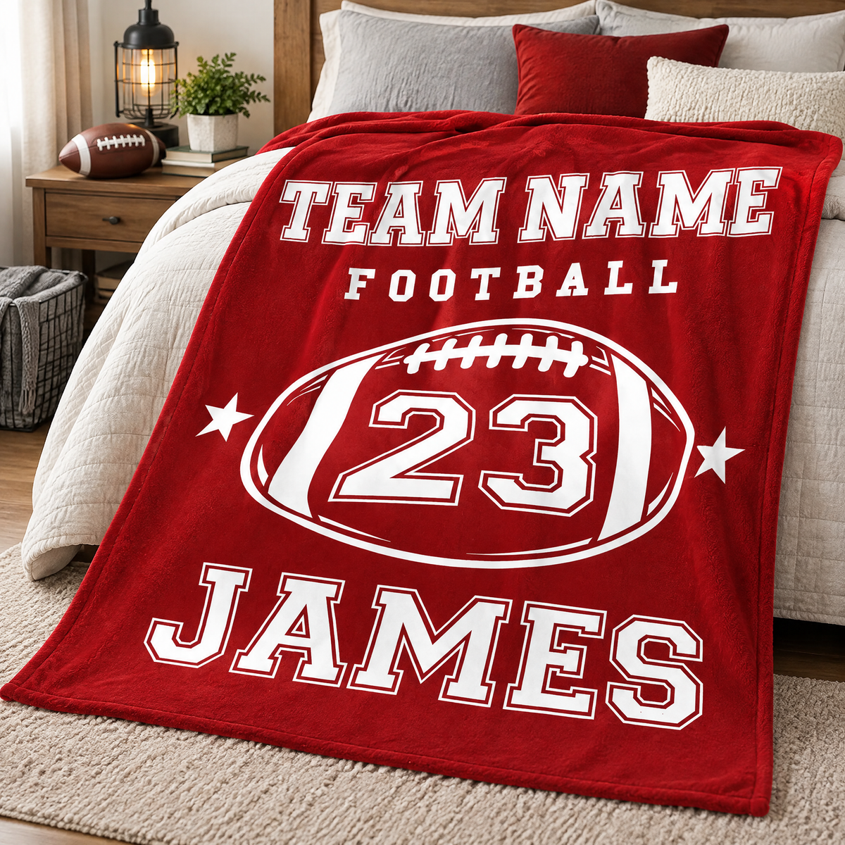 Born To Play - Personalized Blanket, Custom Name And Number Player Blanket, Gift for Football Lovers