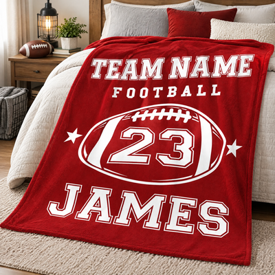 Born To Play - Personalized Blanket, Custom Name And Number Player Blanket, Gift for Football Lovers