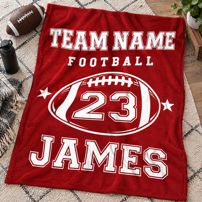 Born To Play - Personalized Blanket, Custom Name And Number Player Blanket, Gift for Football Lovers