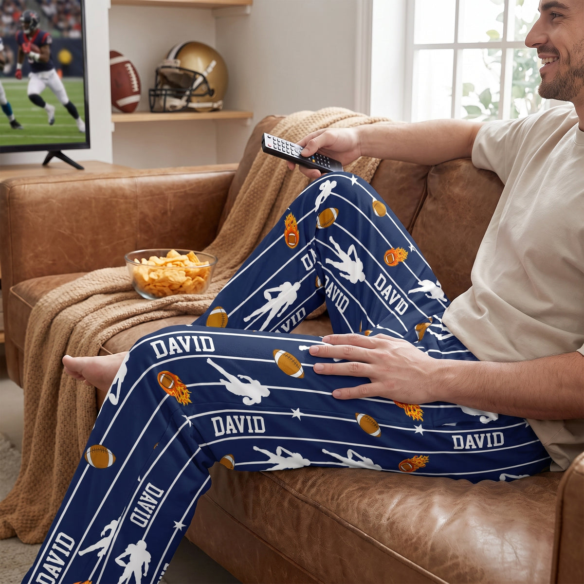 Game Mode ON - Personalized Pajama Pants, Gift For Football Lovers, Sport Lovers Pajama Pants Gift