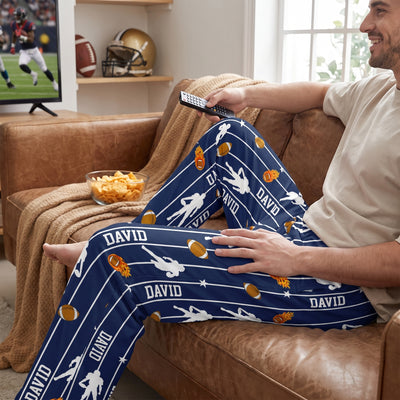 Game Mode ON - Personalized Pajama Pants, Gift For Football Lovers, Sport Lovers Pajama Pants Gift