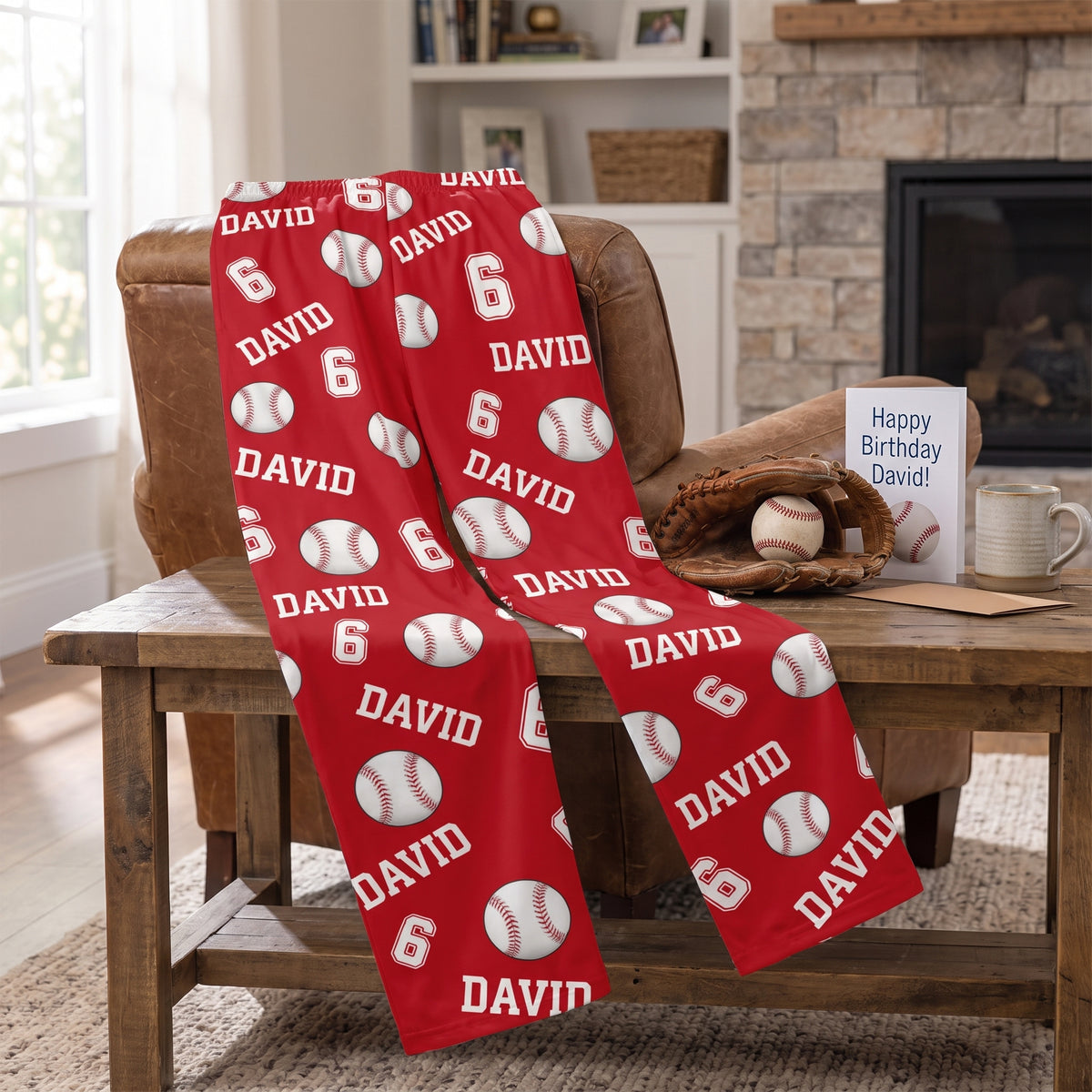 Sport Balls - Personalized Pajama Pants, Pyjama Pants with Name, Birthday Gift for Woman Man Kid Sports Enthusiast