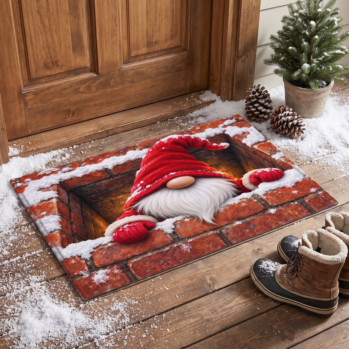 Gnome For The Holidays Doormat, Funny Family Christmas Doormat, Gift for Family Christmas