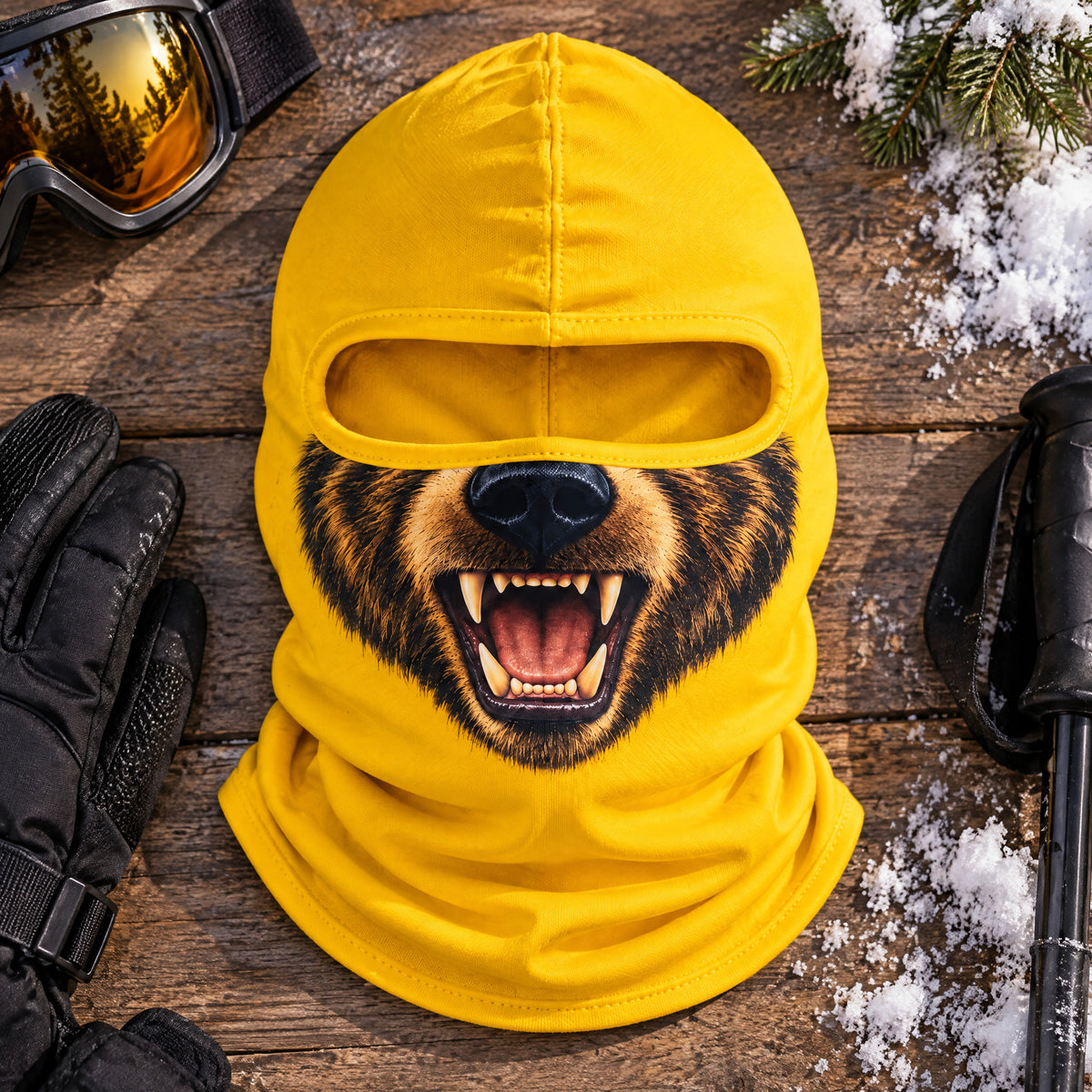 Fierce Bear Snout Printed Balaclava/Ski Mask