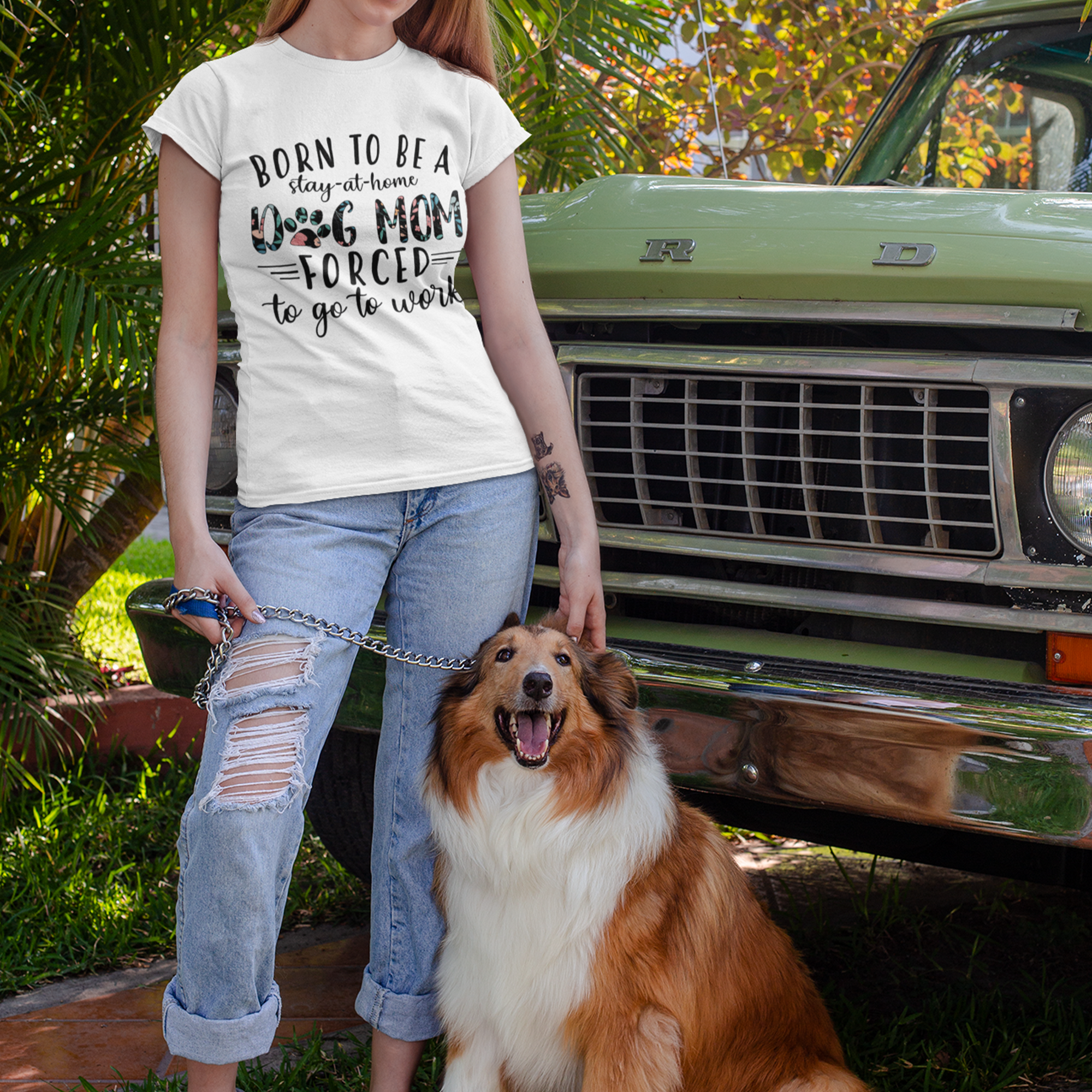 Dog Mom Work tshirt, Born To Be Stay At Home Dog Mom Forced To Go To Work Shirt, Mother's Day Gifts, Dog Mom Gift