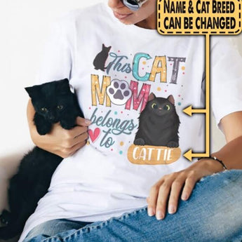 This Cat Mom Belongs To, Ladies T-Shirt