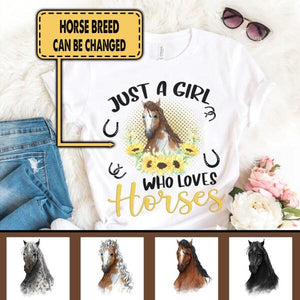 Just A Girl Who Loves Horses - Personalized Ladies T-shirt