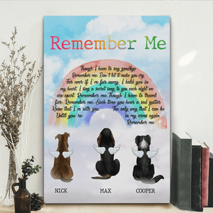Remember Me, Personalized Dog Memorial, Custom Gift Canvas