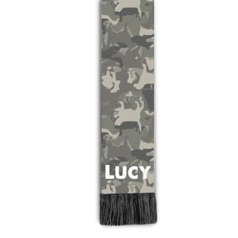Personalized Wool Scarf Camo Style, Unique Gift For Dog Lovers