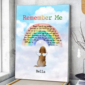 Remember Me, Personalized Dog Memorial, Custom Gift Canvas
