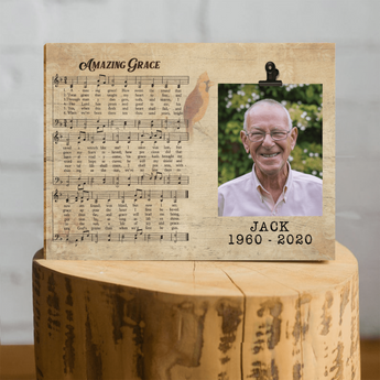 Amazing Grace Personalized Memorial Wood Frame