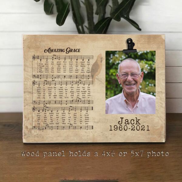 Amazing Grace Personalized Memorial Wood Frame