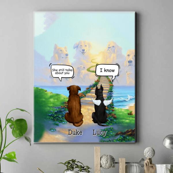 Personalized Dog Memorial Canvas, Gift For Pet Loss