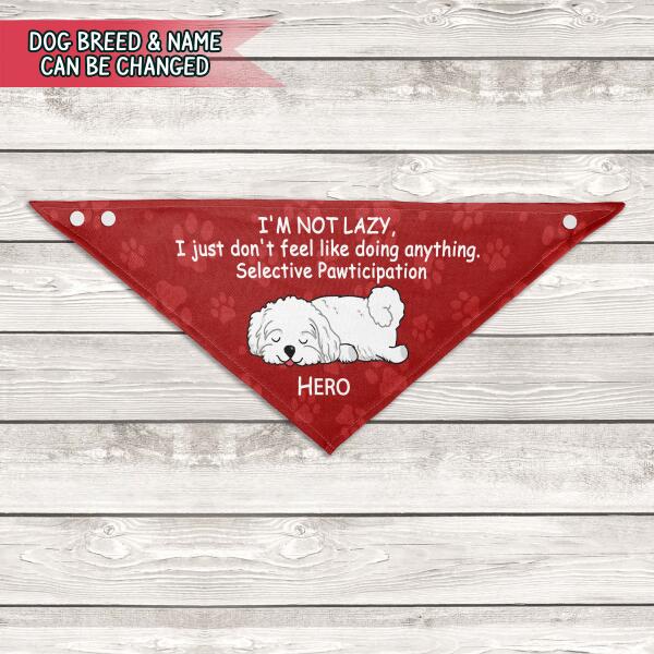 I'm Not Lazy, Personalized Pet Dog Headscarf, Personalized Dog Bandana