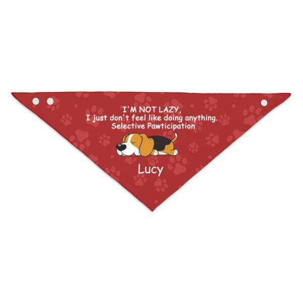 I'm Not Lazy, Personalized Pet Dog Headscarf, Personalized Dog Bandana