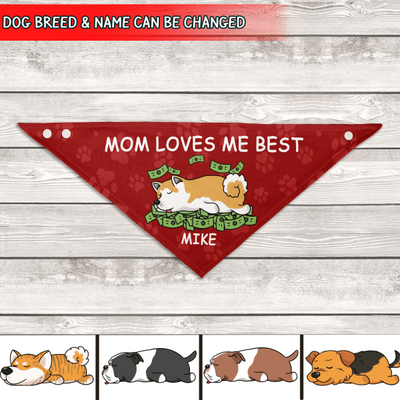 Mom Loves Me Best,Personalized Pet Dog Scarf, Dog Banana