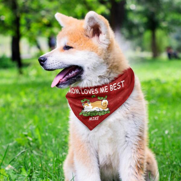 Mom Loves Me Best,Personalized Pet Dog Scarf, Dog Banana