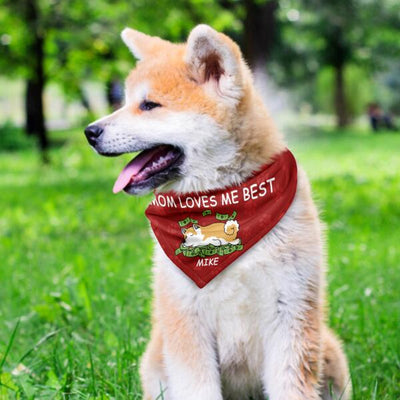 Mom Loves Me Best,Personalized Pet Dog Scarf, Dog Banana