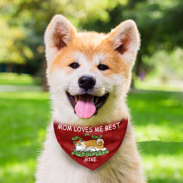 Mom Loves Me Best,Personalized Pet Dog Scarf, Dog Banana