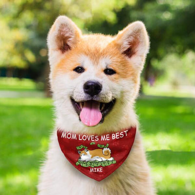 Mom Loves Me Best,Personalized Pet Dog Scarf, Dog Banana