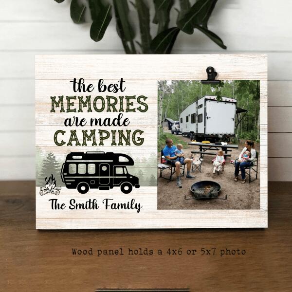The Best Memories Are Made Camping Personalized Photo Wood Frame