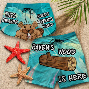 This Beaver Need To Wood - Blue Beach Personalized Short