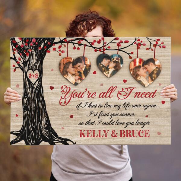 You're All I Need, Valentine's Day, Canvas For Couple, Personalized For Canvas