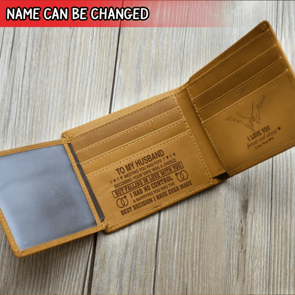 To My Husband Meeting You Was Fate Becoming Your Wife Was A Choice  Engraved Men’s - Personalized Wallet