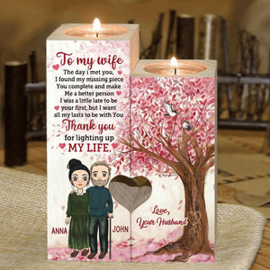 To My Wife The Day I Met You, I Found My Missing Personalized Piece Candle Holder