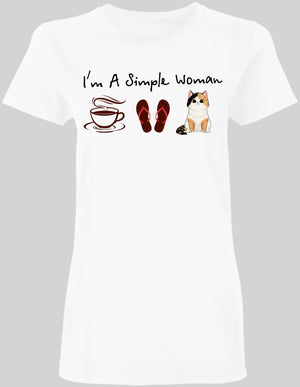 I'm A Simple Woman Love Cat - Personalized  Ladies T-shirt