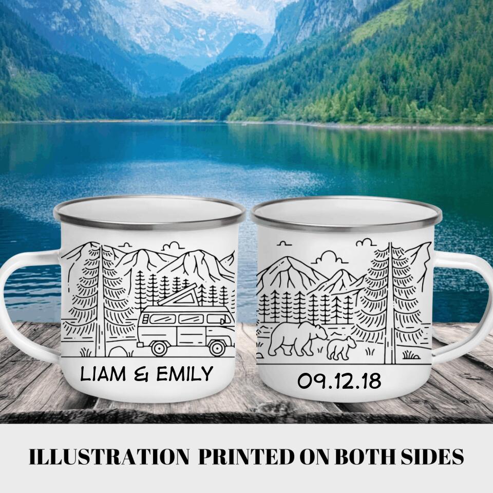 Personalized Camp Mug, Couples Coffee Gift